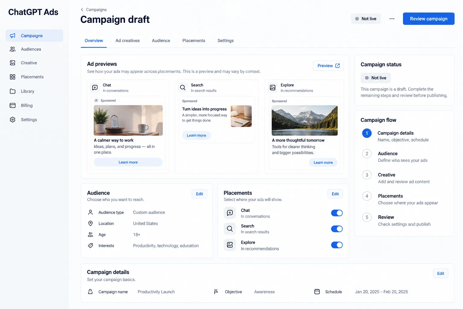 ChatGPT Ads-dashboard